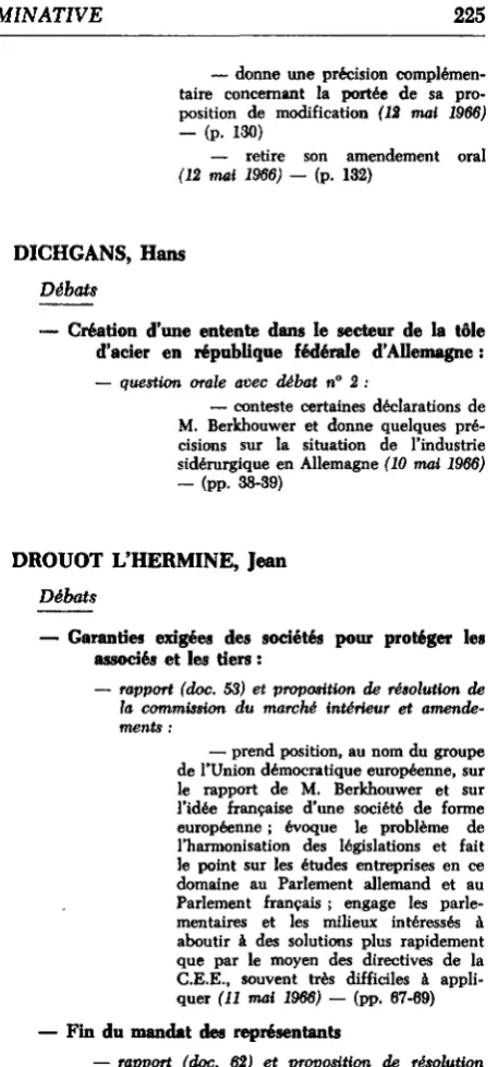 TABLE NOMINATIVE 