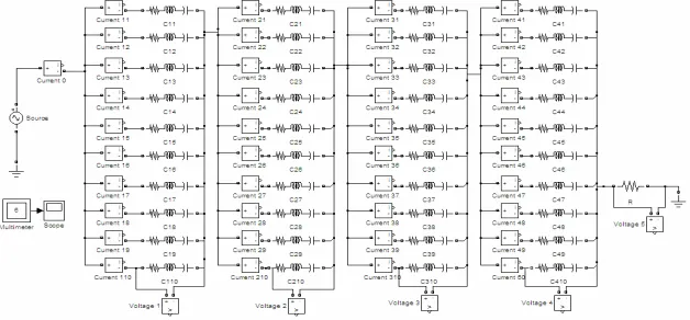 Figure 3. Single-phase equivalent circuit of the 10 and 4 series capacitor bank. 