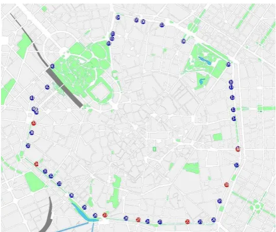 Figure 6: Locations of controlled points for accessing Area C. 