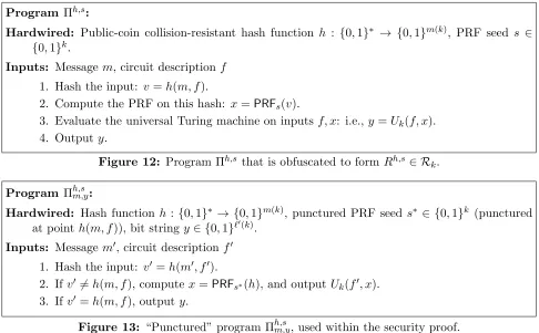 Figure 13: “Punctured” program Πh,sm,y, used within the security proof.