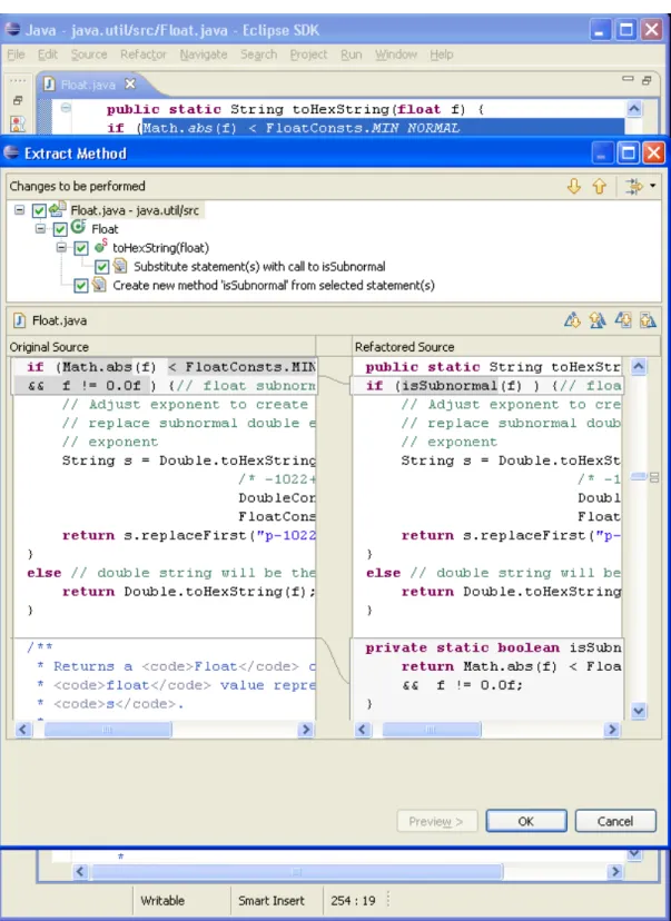 Figure 2.5: A preview of the changes that will be made to the code. At the top, you can see a summary of the changes