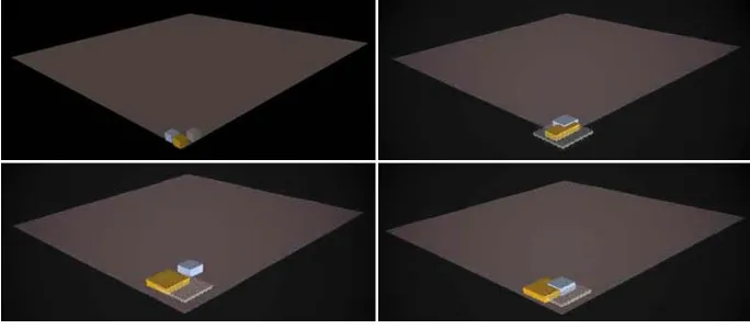 Figure 1: Snapshots from the evolution of the plan description within a VR environment