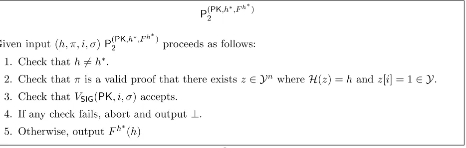 Figure 5 P2(PK,h∗,F h∗ ) The programthat users will use for decryption.