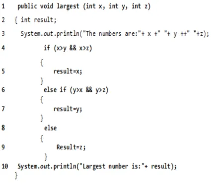 Figure 1.1: A code snippet showing the static slice in bold with respect to slicing criterion