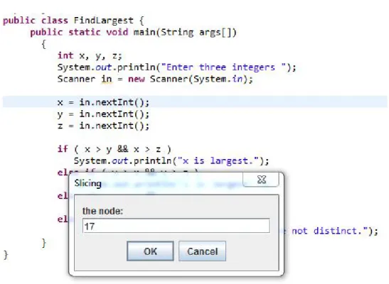 Figure 4.5: Input program with respect to slicing criteria <19, z >.