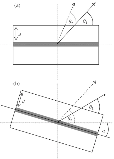 Figure 2: Geometric diagram of system for different take-off angles: (a) principle and (b) 