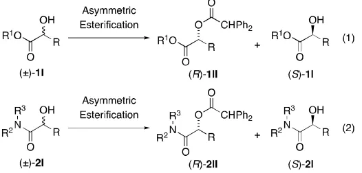 Table 1. Kinetic resolution (KR) of various racemic 2-hydroxyamides ((±)-1a–1e). 