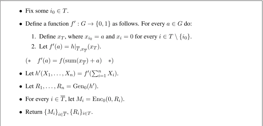 Figure 3: The simulator for the NIMPC Π0 for a set T ̸= ∅.