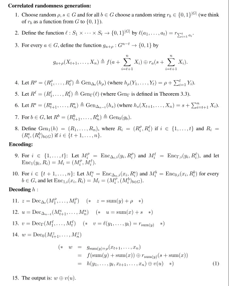 Figure 4: The NIMPC Π(S1,...,St)1(h), where the inputs of the subset {1, . . . , t} are limited.