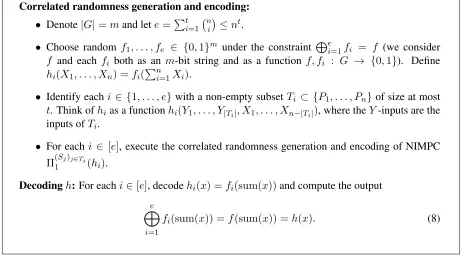 Figure 6: The NIMPC Π(S1,...,Sn)2(h), where h : S1 × · · · × Sn → {0, 1} such that h(X1 
