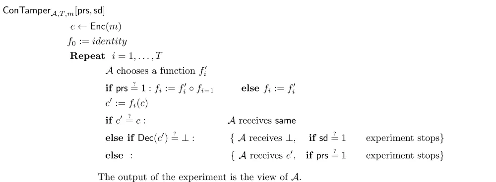 Figure 5.1: Continuous Non-Malleability Experiment