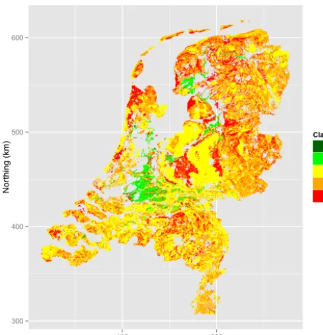 Figure 1. Map of risk for subsoil compaction (van den Akker et al.,2013)