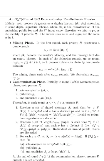 Figure 3: Our ISC protocol for the Fparpuz-hybrid model.