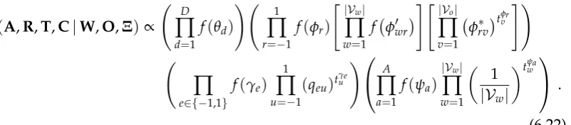 table counts. Here, we adopt the model representation in Section 5.3 and marginalise
