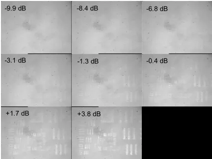 Figure 1 – Raw (unprocessed) images acquired from an expanded laser transmitted through a test 