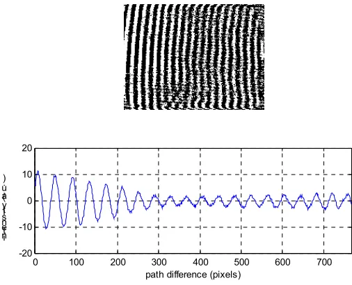 Figure 9 - processed image (above) and resulting interferogram (below) 