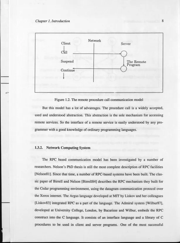 Figure 1.2. The remote procedure call communication model 