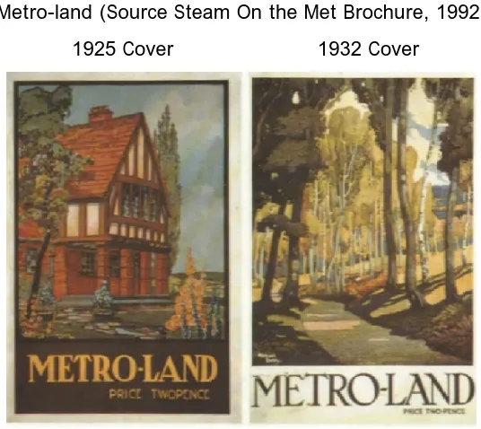 Figure 3.3 Metro-land (Source Steam On the Met Brochure, 1992) 