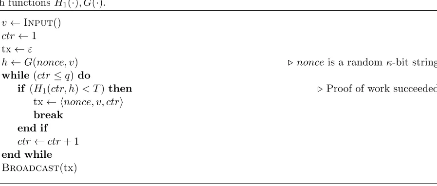 Figure 7: The transaction production protocol Πtx.