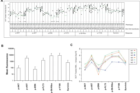 Table 3 Comparison of phospho-protein and survivin responses between unstimulated and SCF-stimulated AML cells