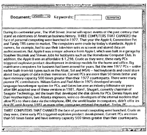 Figure 2: Smmnary Browser 