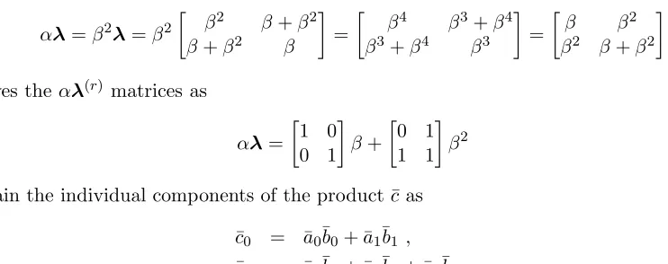 Table 2: The number of terms in the matrix αλ for GF(23).