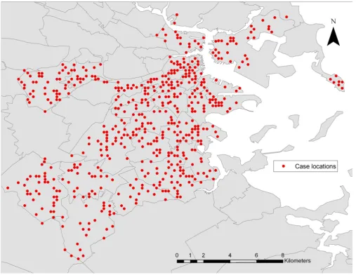 Figure 1Prototypical patient map for Boston, Massachusettsof 129 kb and a scale of 1:100,000
