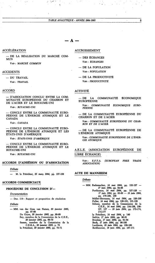 TABLE ANALyTTQVE - ANNEE 1964-1965