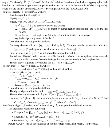 Figure 7: Privacy-Preserving Authenticated List (PPAL) Construction