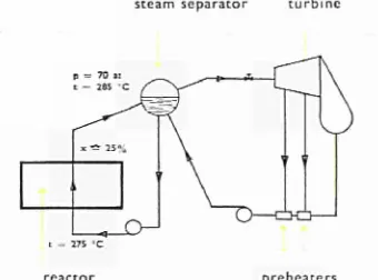 Fig. 1: Flow scheme of α CIRENE-type power reactor 