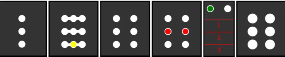 Figure 4: From left to right: sample layer, splitting layer (yellow is the NBT/BCIP substrate), 6-