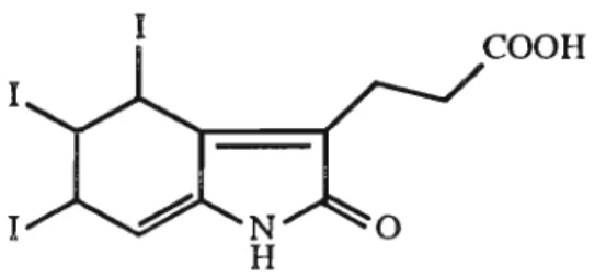 Figure 1.3 Structure of thyroxin proposed by Kendall in 1915. 12 