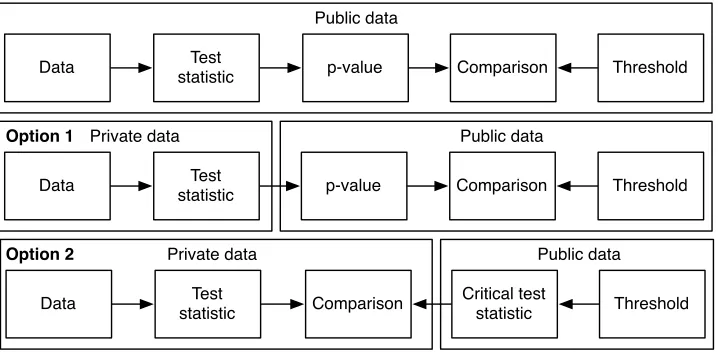 Fig. 3. Statistical testing procedure in the public and private setting