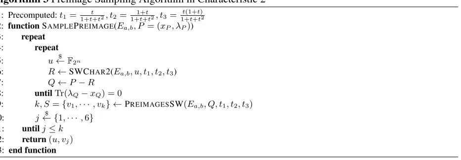 Table 1. Efﬁcient computation of values1 Xi and 1/Xi for i = 1, · · · 3. The values t1 =t1+t+t2 , 1/t1, t2 =1+t1+t+t2 , 1/t2 and/t3 = 1+t+t2t(1+t) can be precomputed, with t a constant such that ̸∈ t F4.