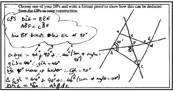 Figure 6: Richards’ argument that side BA is parallel to side CD  