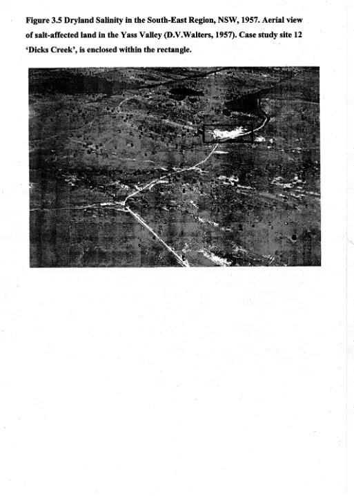 Figure 3.5 Dryland Salinity in the South-East Region, NSW, 1957. Aerial view 