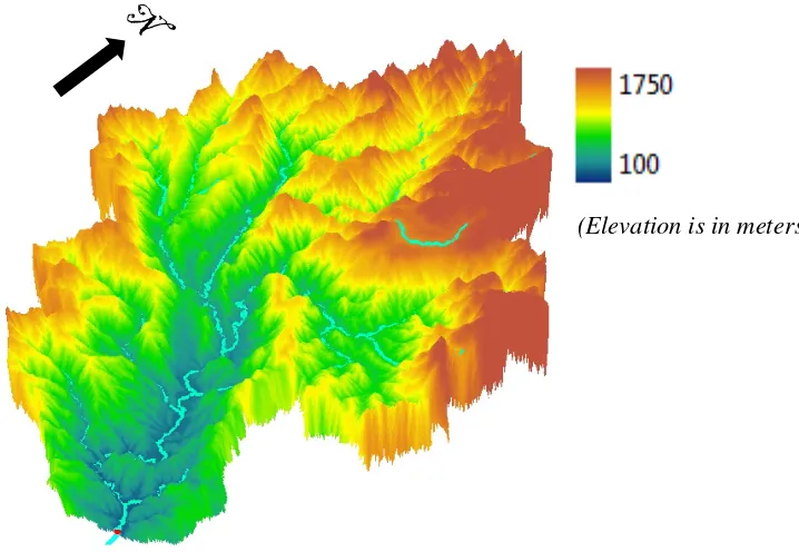 Figure 3.2 Elevation map of the Macalister catchment 
