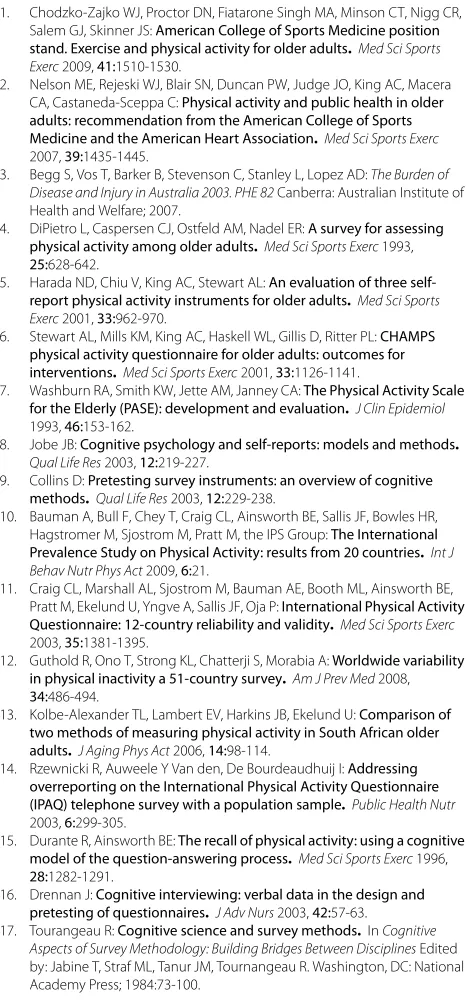 Table 5: Authors' recommendations for improving IPAQ for 