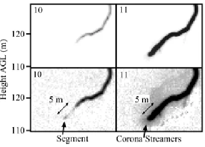 Figure 1: The formation of a leader step as observed in the negative leader of an altitude triggered lightning