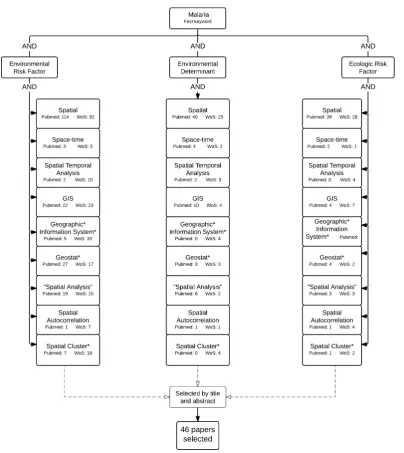 Figure 1. Flow chart from the keywords combinations in PUBMED and WoS.                          