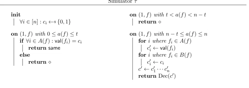 Figure 4: The simulator τ.