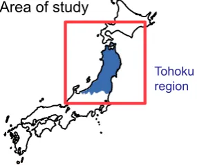 Fig. 1. Area of study in East Japan (red solid box) used to define the atmospheric patterns