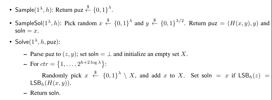 Figure 3: The Dense Puzzle System from the Random Oracle O.