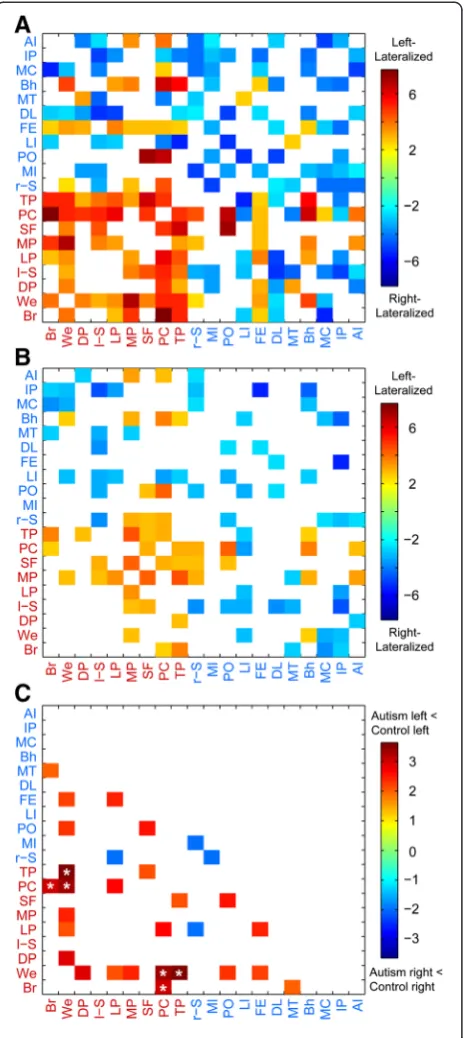Figure 2 Group lateralization patterns. The lateralization patterns