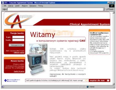 Figure 5:  CAS welcome web page