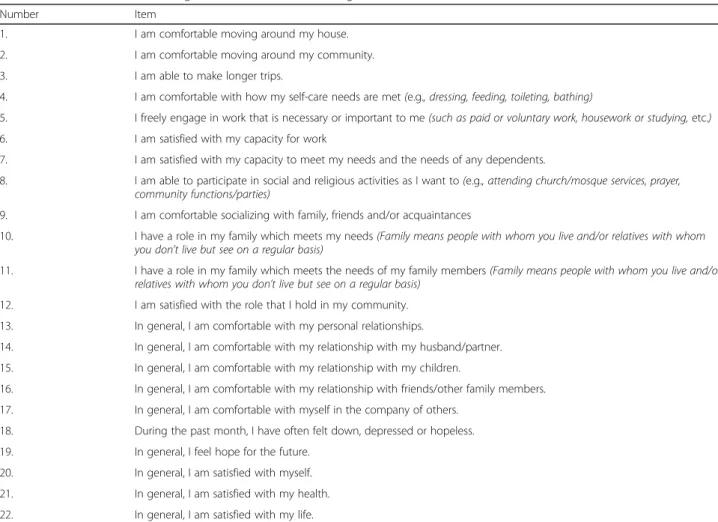 Table 5 Initial standardized reintegration scale items and scoring instructions