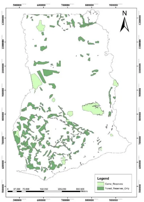 Figure 2. Forest and Game reserves shape file 