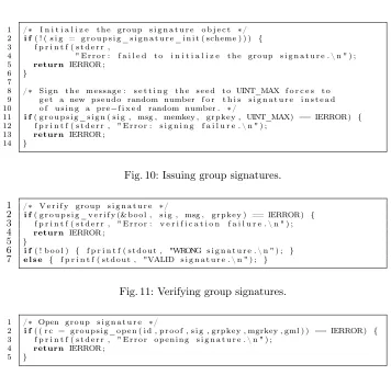 Fig. 10: Issuing group signatures.