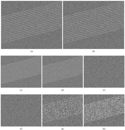 FIGURE 2. Lines image before and after reduction (not to scale). (a) Original. (b) Original with Noise