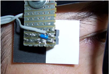 Figure 2. Detail of the adhesive tape used for correct per-formance of the light reflection sensors on the user’s skin